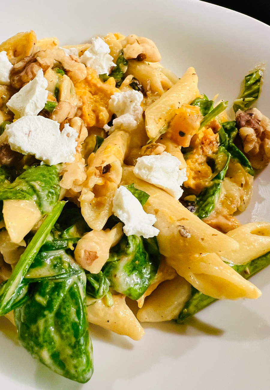 Roasted Garlic and Butternut Squash Pasta