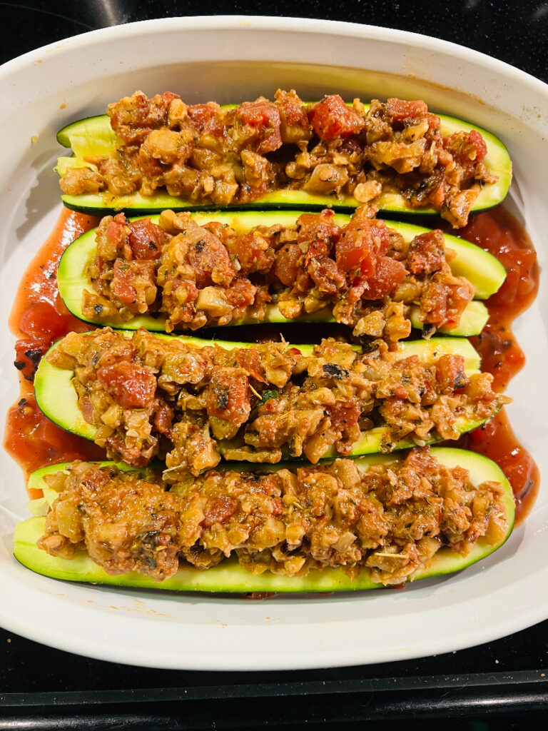 stuffed zucchini canoes